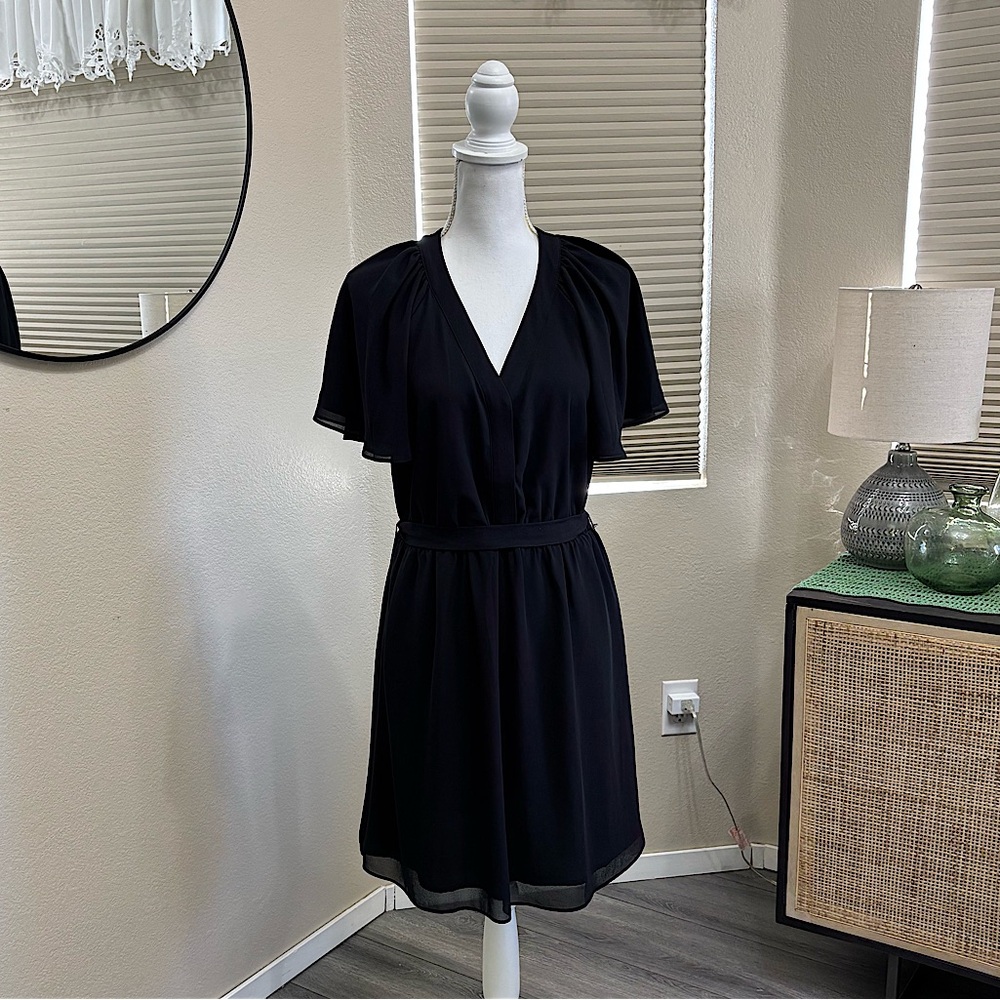 H&M • Black Flutter Sleeve Dress